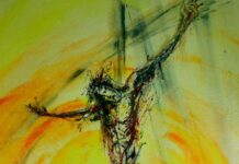 Mitschwingen im Tanz der Auferstehung Schwungvoller Gekreuzigter in der Kapelle der Dankbarkeit in Maicha. Foto: Kraus