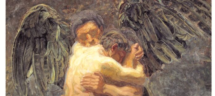 Oluf Hartmann: Jakobs Ringen mit dem Engel (Detail), 1907. Bild: akg