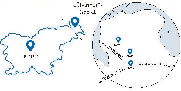 Karten_Slowenien_Prekmurje Karte Sloweniens und der Prekmurje. Bilder: evso