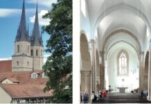 Schotten dicht in Erfurt Hier könnte in Zukunft eine Jugendkirche ihr Zuhause finden. Die renovierte Schottenkirche St. Nikolai und Jakobi (links). In der Mühlhäuser Jakobikirche ist nun die modern ausgestattete Stadtbibliothek untergebracht. Fotos: Kirch