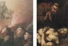 Franziskus – Freund oder Feind Luthers? M. de la Cruz Vázquez: Himmelfahrt des Franziskus aus der Franziskus-Basilika Madrid/J. M. Rottmayr: Das Sterben des Franziskus, um 1689, im Franziskanerkloster Salzburg. Fotos: Borée/Kral (© Dommuseum Salzburg)
