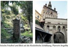 Nicht nur Tote kehren zurück – auch Lebende Bezirksdechant Bruno Fröhlich. Der Sächsische Friedhof und Blick auf die Klosterkirche Schäßburg. Pfarrerin Angelika Beer in Hermannstadt. Fotos: Borée